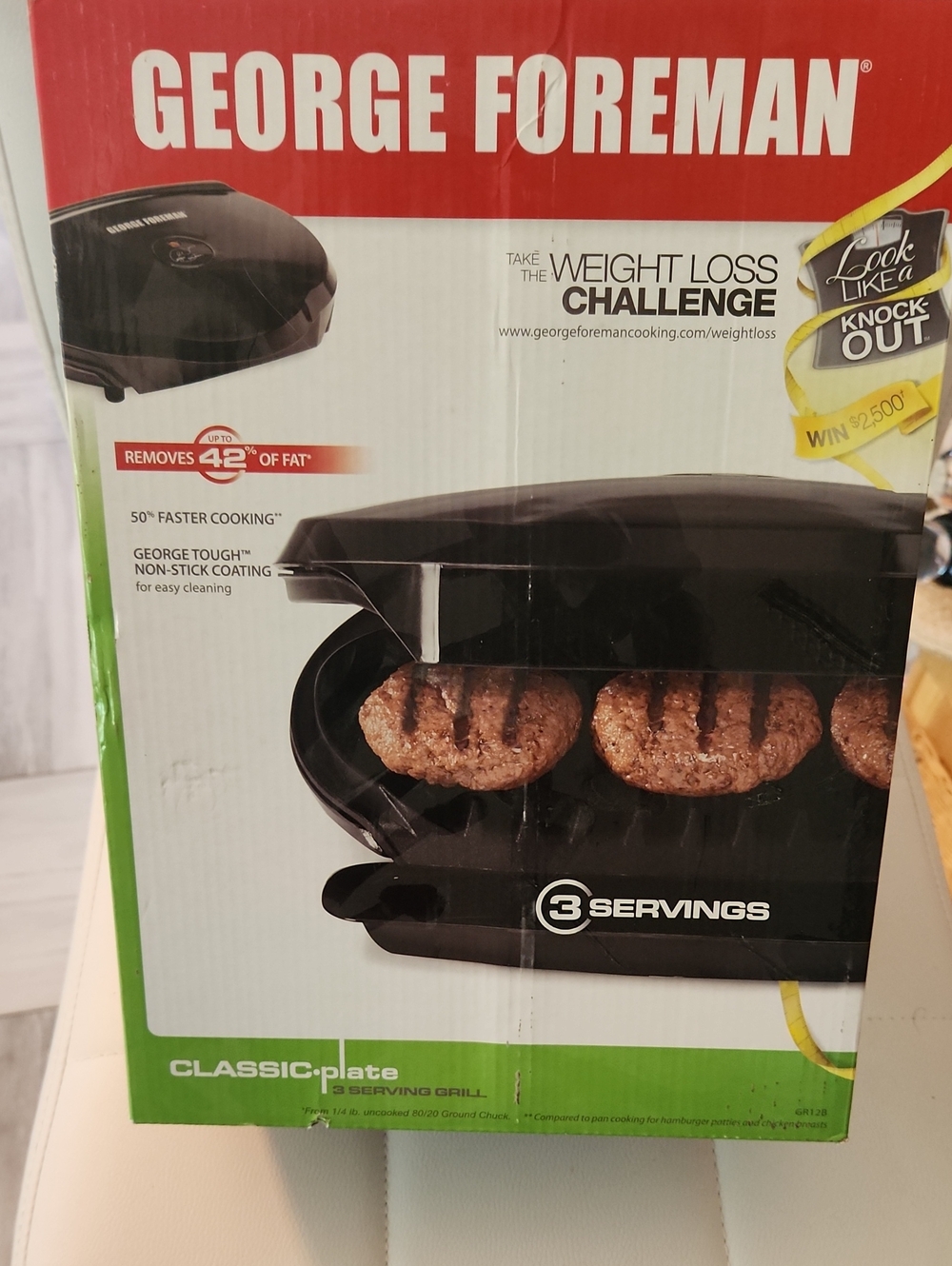 Classic Black Electric Grill with Non-Stick Plates